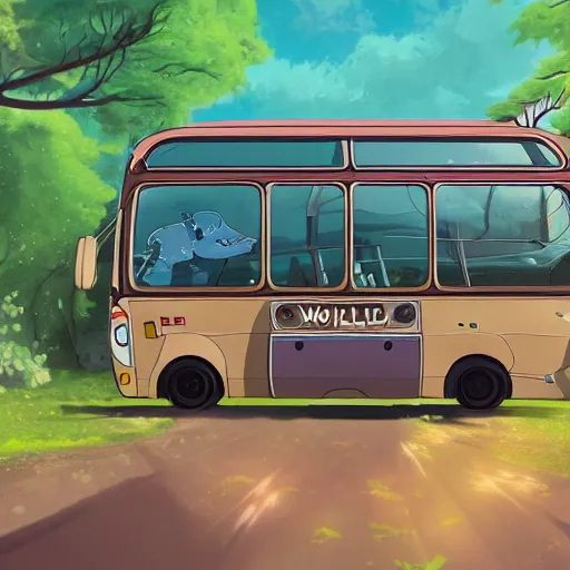 anime characters on a bus with a man in the back seat, artwork in the style  of guweiz, digital anime illustration, anime realism style, lofi portrait -  SeaArt AI