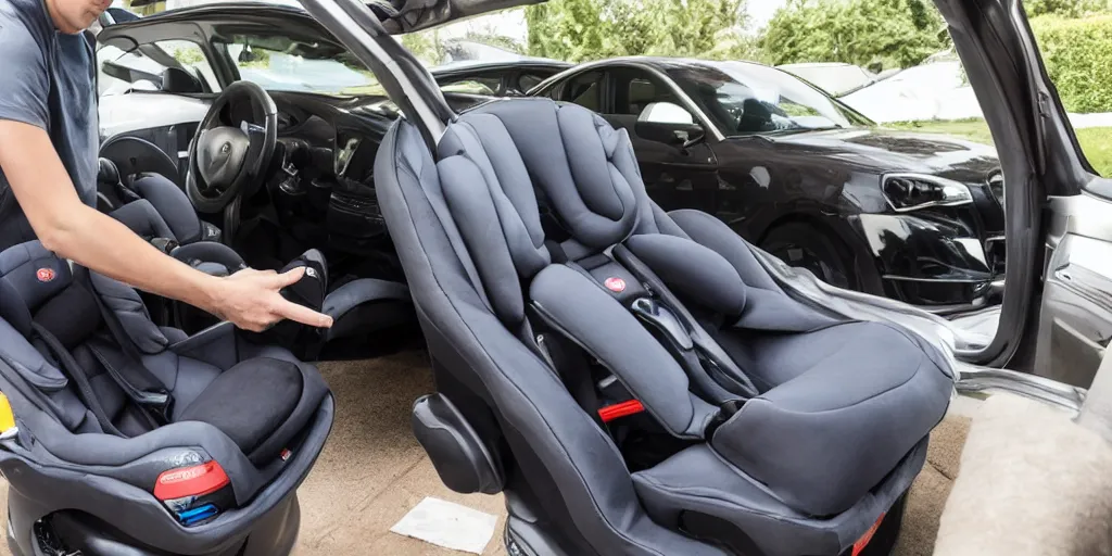 Prompt: cleaning the cars and installing the carseats