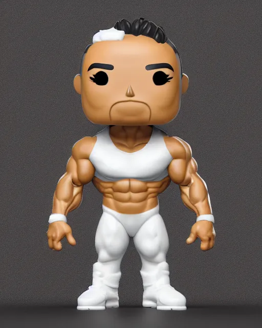 Image similar to full body 3d render of Jeremy Buendia as a funko pop, studio lighting, white background, blender, trending on artstation, 8k, highly detailed