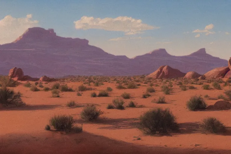 Image similar to desert mesa, matte painting