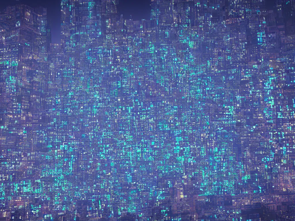 Prompt: city sized cyberscreens projecting reference a detailed sheet reference sheet of the city map, perfect lighting pixel sorting