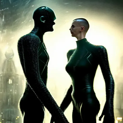 Image similar to thing from fantastic four is cyberpunk solfier, horrific beautiful vibe, evocative, atmospheric lighting, painted, intricate, highly detailed, iris van herpen, stunning, gorgeous, sharp focus, cinematic, masterpiece, still form a silent film