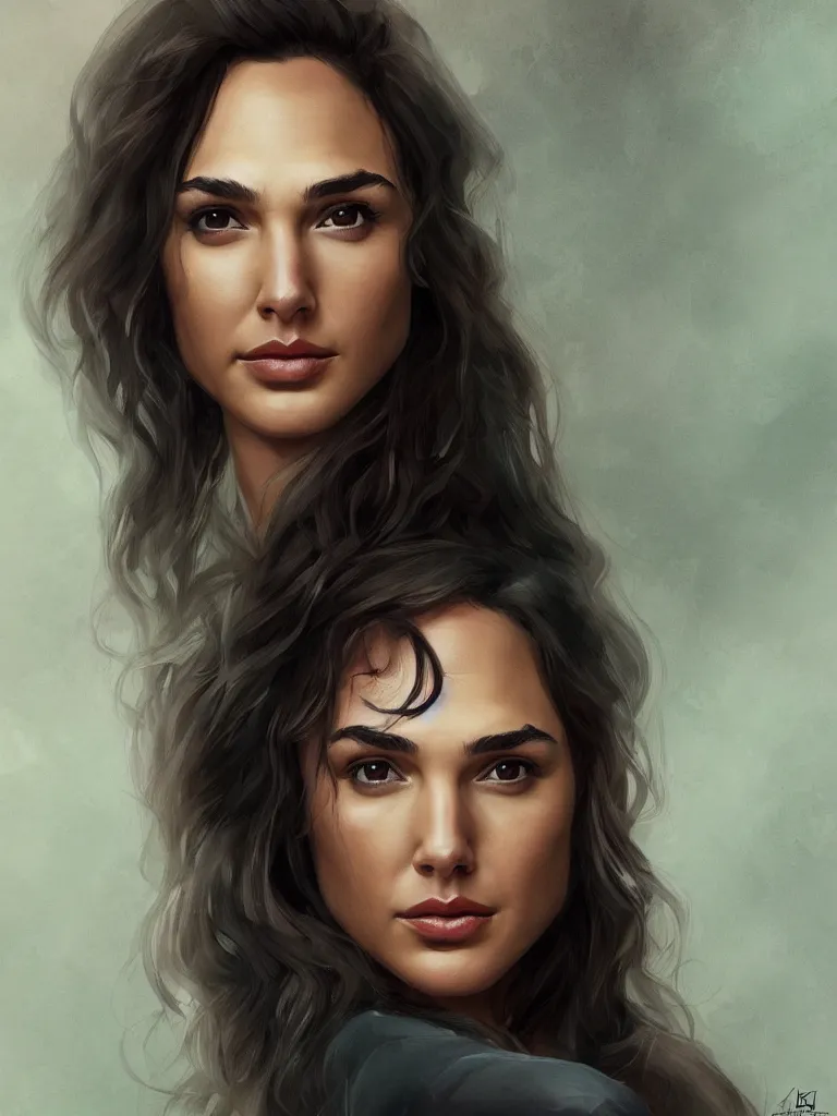 Image similar to a beautiful portrait of gal gadot by Karmen loh and, detailed, proportional, trending on art station, 4k