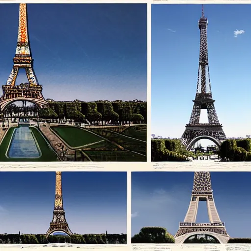 Image similar to rejected design sketches for the eiffel tower