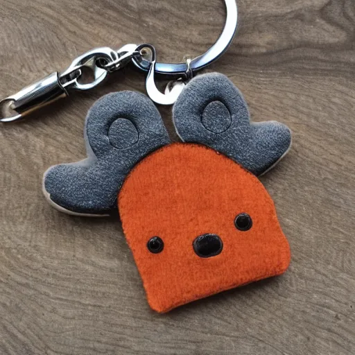 Image similar to keychain of a bear and a salmon