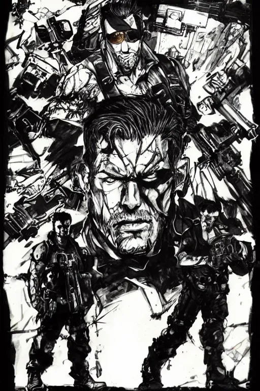 Image similar to punished duke nukem concept art by yoji shinkawa, felt tip pen, character study, ink, illustration, sharp focus