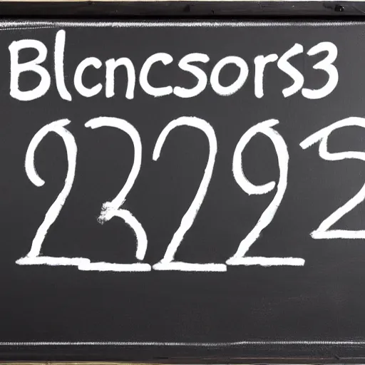 Image similar to blackboard with numbers 3 2 2 0 written on it