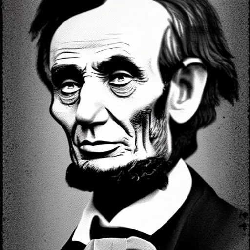 Prompt: Abraham Lincoln as a vampire hunter, digital art