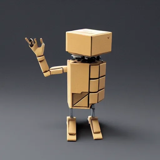 Prompt: a tall mechanical alien with beige skin and a cube head