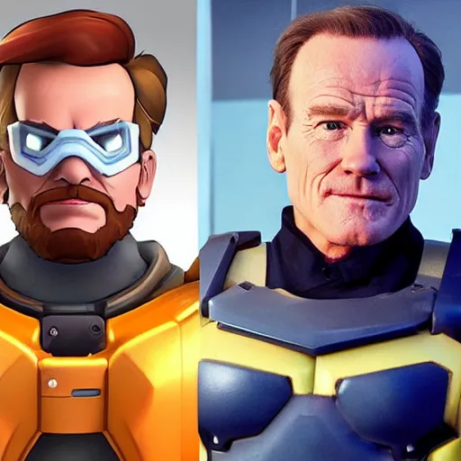 Image similar to Brian Cranston as a character from Overwatch