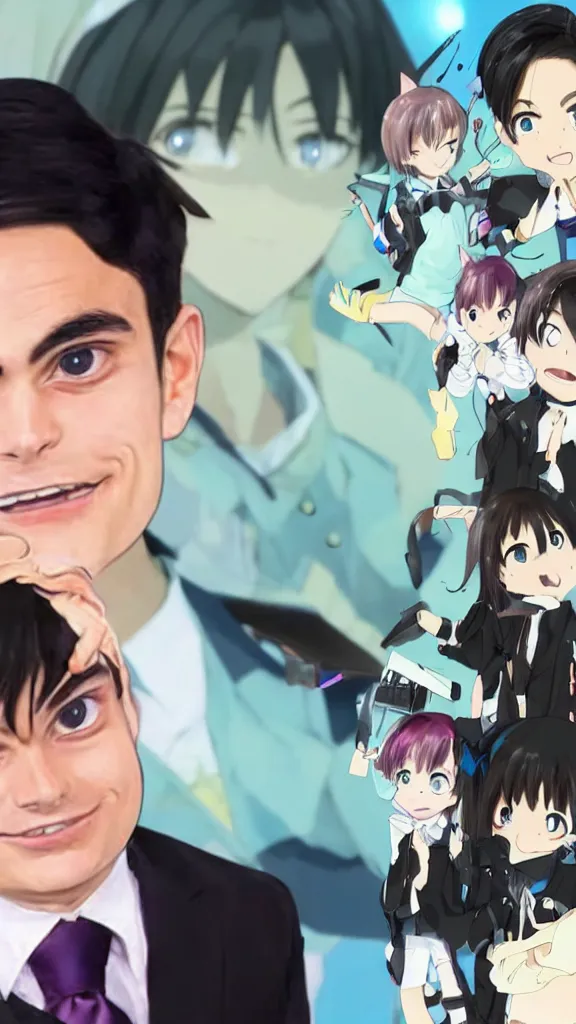 Image similar to ben shapiro is an anime catgirl, photorealistic, hyperrealistic, ultra hd, 4 k, cinematic lighting, award winning