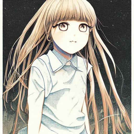 Image similar to young girl by chika umino, detailed, manga, illustration