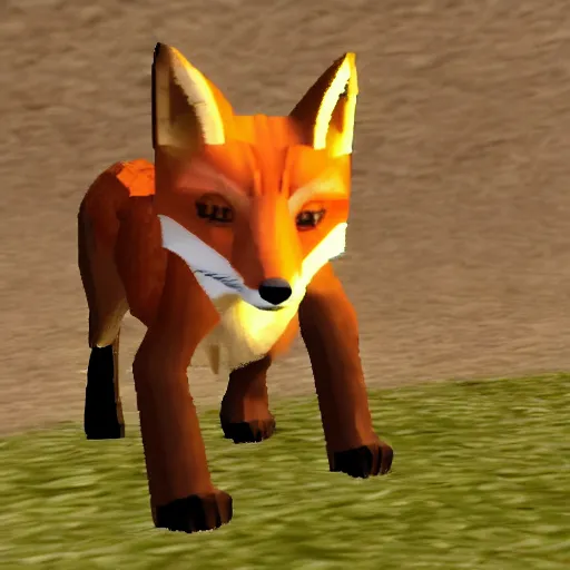 Prompt: a fox in a ps 1 game