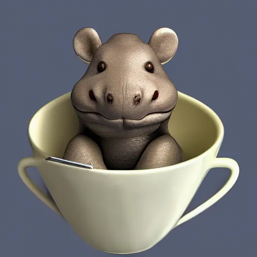 Image similar to teacup hippopotamus in a handbag