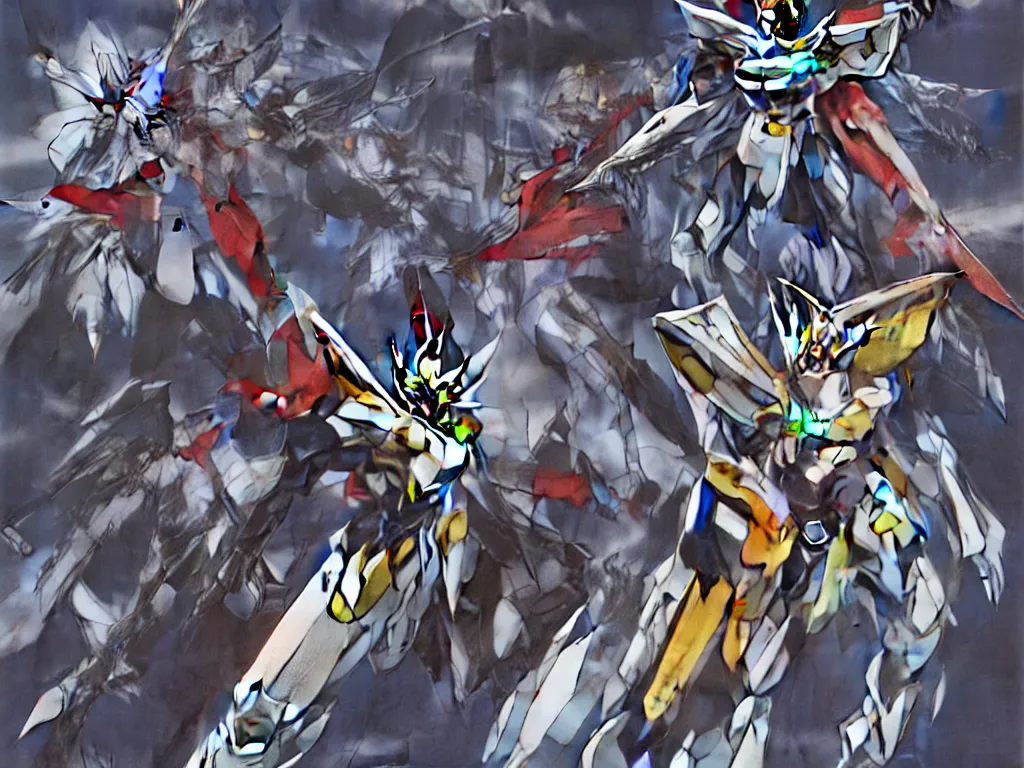 Image similar to Gundam Factory by Yoshitaka Amano