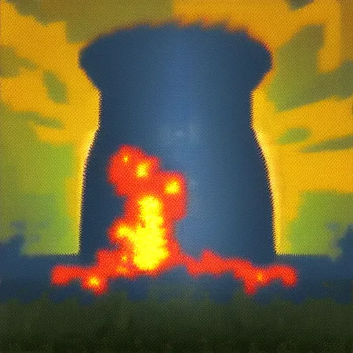 Image similar to pixelated nuclear blast