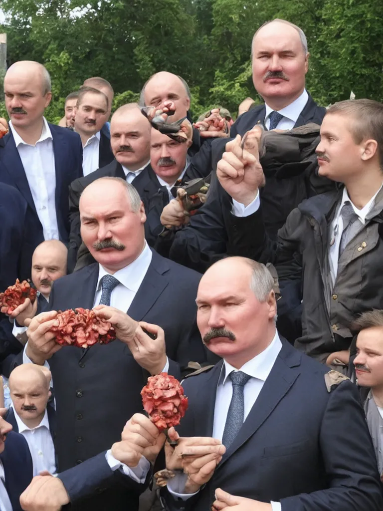 Image similar to lukashenka with pigface