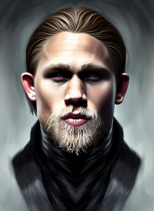 Prompt: portrait of charlie hunnam as a vampire, intricate, elegant, highly detailed, digital painting, artstation, concept art, smooth, sharp focus, illustration, art by wlop, mars ravelo and greg rutkowski