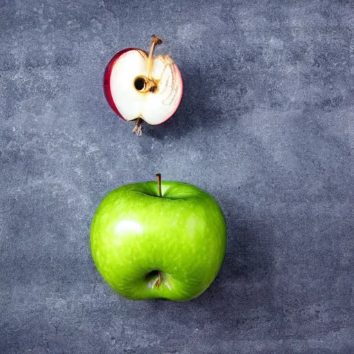 Image similar to weighing scale with one apple in one side and one onion in the other