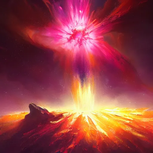 Prompt: Explosion of a nebula by Greg Rutkowski and Zdzislaw beksinki, trending on artstation, artstationHD, artstationHQ, 4k, 8k