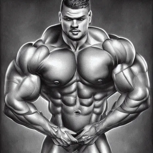 Image similar to digustingly muscular bodybuilder. fantasy art