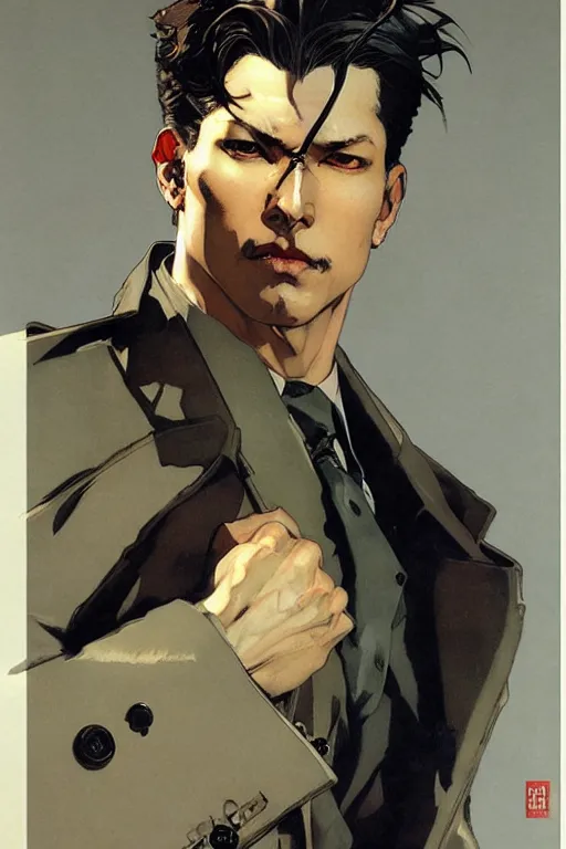 Image similar to attractive man, painting by j. c. leyendecker, yoji shinkawa, katayama bokuyo