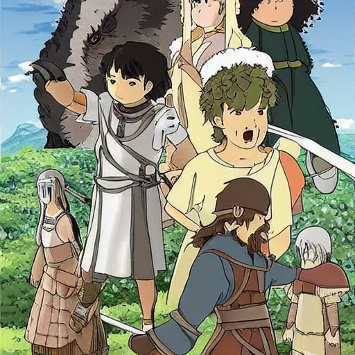 Image similar to studio ghibli adaptation of game of thrones.