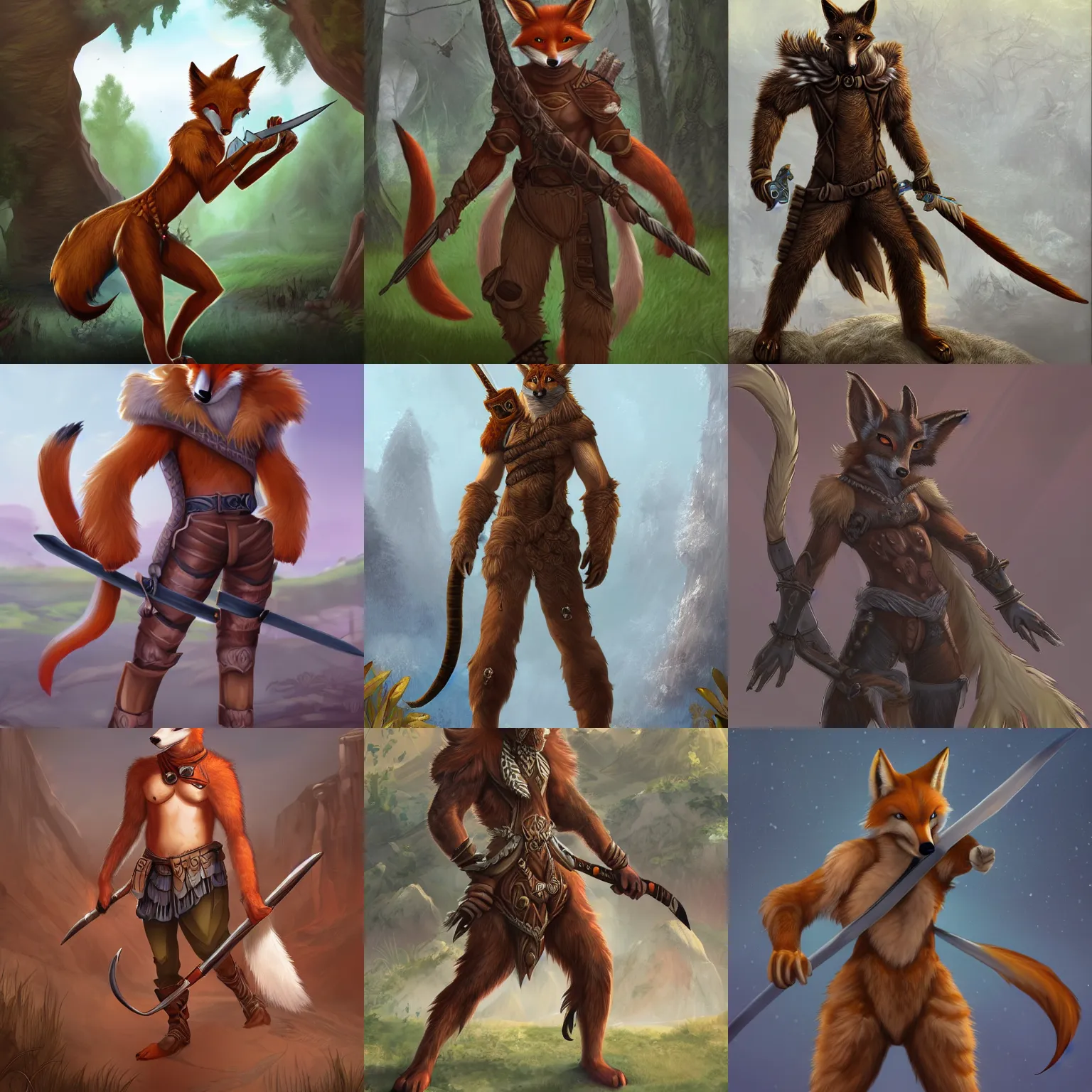 Prompt: award-winning extremely detailed FurAffinity fantasy art of a digitigrade handsome cute male anthro anthro warrior fox with a long tail, 4k, trending on FurAffinity