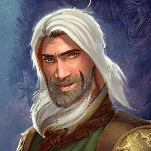 Prompt: Character portrait, face close up: Human Male Peace Domain Cleric. Peace will conquer all. Looks like Josh Brolyn. In the style of Ralph Horsley