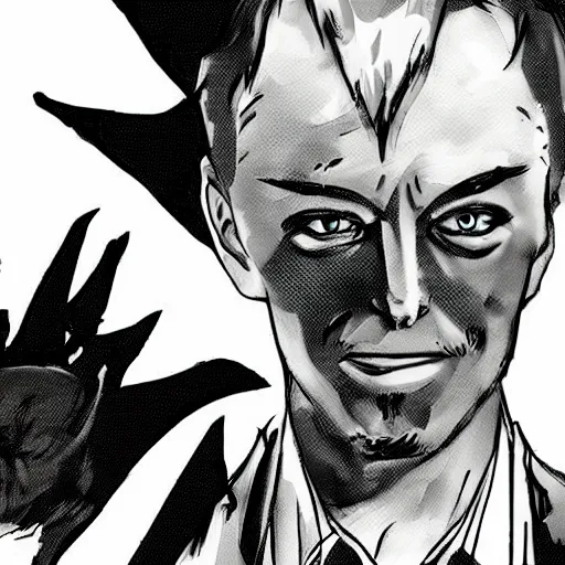 Prompt: Elon musk as a demon Modern anime style