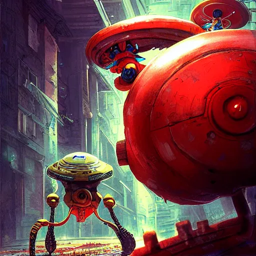 Image similar to alien robot luffy, thief, photography, by marc simonetti