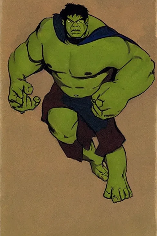 Image similar to hulk, marvel, artwork by nicholas roerich,