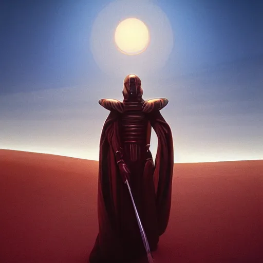 Image similar to Michael Whelan art directs’ Dune (1984) 3d render, award winning render, unreal engine, octane render, studio lighting, 8k, hd