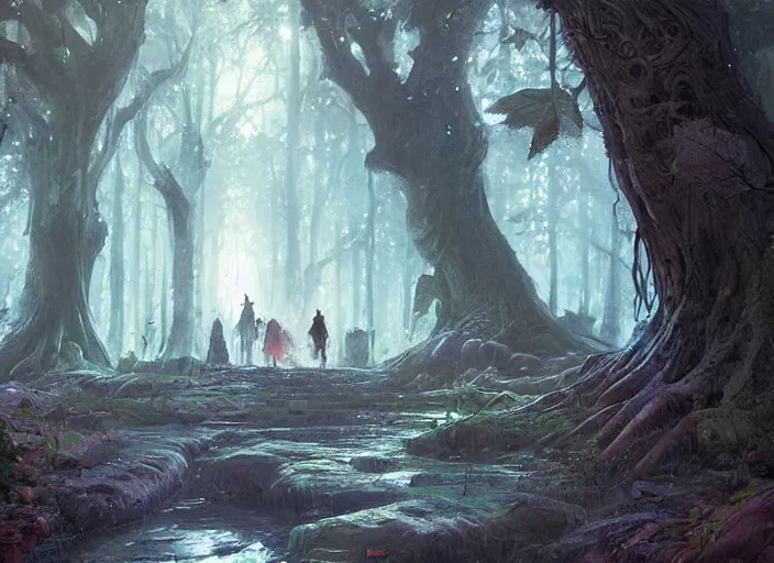 Image similar to digital art of monster and the beast in the magical forest by greg rutkowski 8k