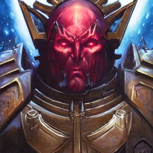 Image similar to portrait of emperor of mankind, warhammer 4 0 k, illustration, artstation art by wayne barlowe and artgerm and greg rutkowski