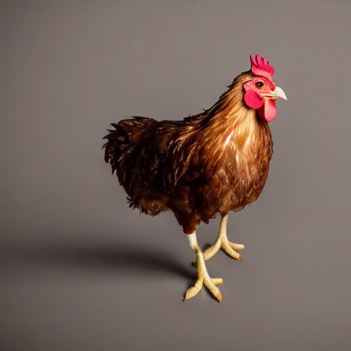 Image similar to a high quality photo of a chicken wearing a suit, 8k, Greg Rutkowsky