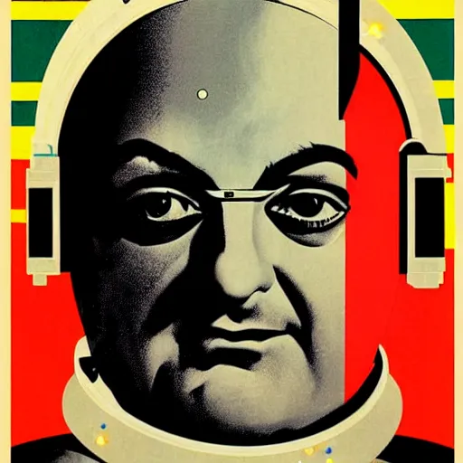 Image similar to legendary space warrior salman rushdie from the year 3 0 0 0, portrait by coles phillips