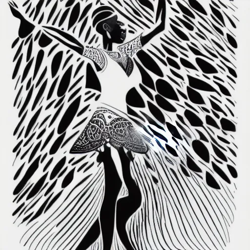 Prompt: a vector illustration of a beautiful woman dancing by laurel d austin, complex shading, highly detailed, adobe illustrator, digital art, trending on artstation