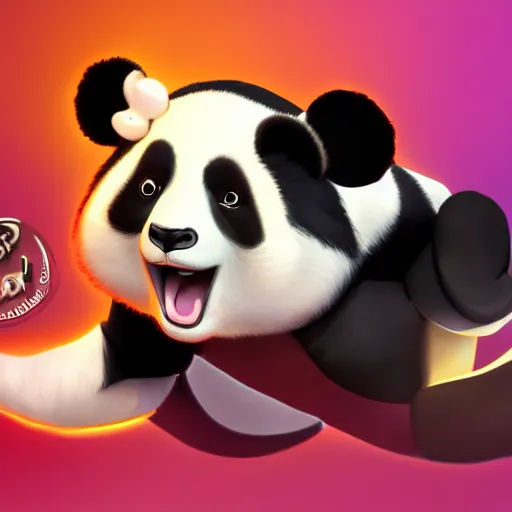 Image similar to a cartoon panda, Disney, digital art, highly detailed, award winning, concept art, intricate, sharp focus, masterpiece, Trending on Artstation HQ, unreal engine 5, 4K UHD image