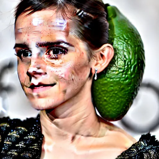 Image similar to emma watson as an avocado