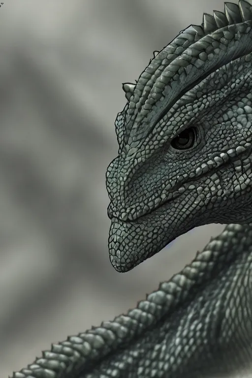 Image similar to lizardman, gray scales, anime, hd,