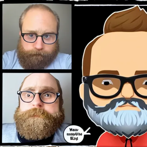 shaved head, white beard, glasses, zach galifianakis | Stable Diffusion ...