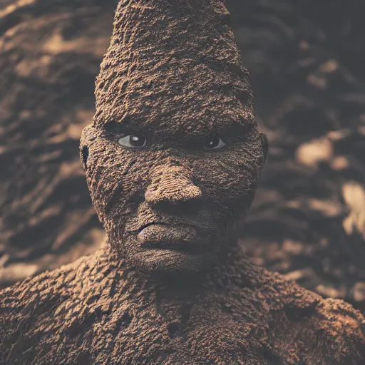 Prompt: beautiful lava human figure, exotic trees, bare bark, dark eyes, low angle mist, high octane, frostbite, 8 k, cinematic, 3 5 mm