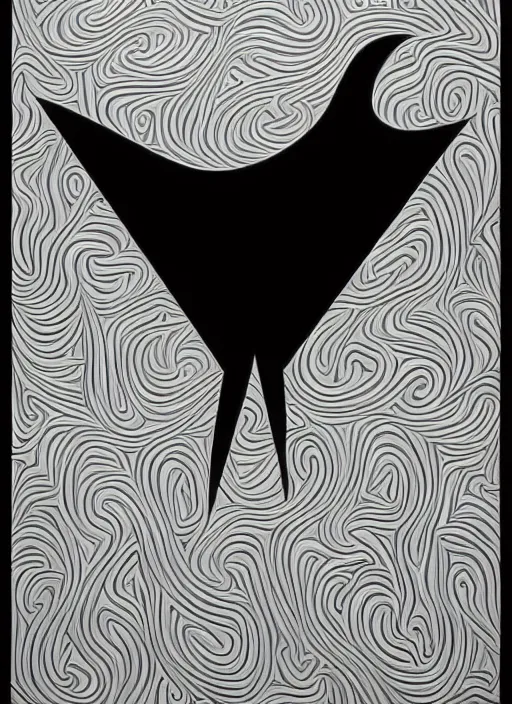 Image similar to black gold silver, crow portrait!!!!!, symmetrical, award - winning painting, abstract, gold and silver shapes, rectangles, geometry, elegant, luxurious, beautiful, pitch black background, dali