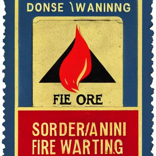 Image similar to vintage fire warning label