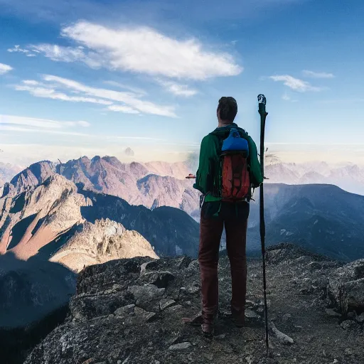 Image similar to portrait of guy hiking in the mountains