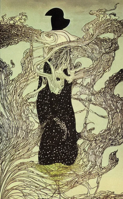 Image similar to the grime reaper of lost sand by kay nielsen