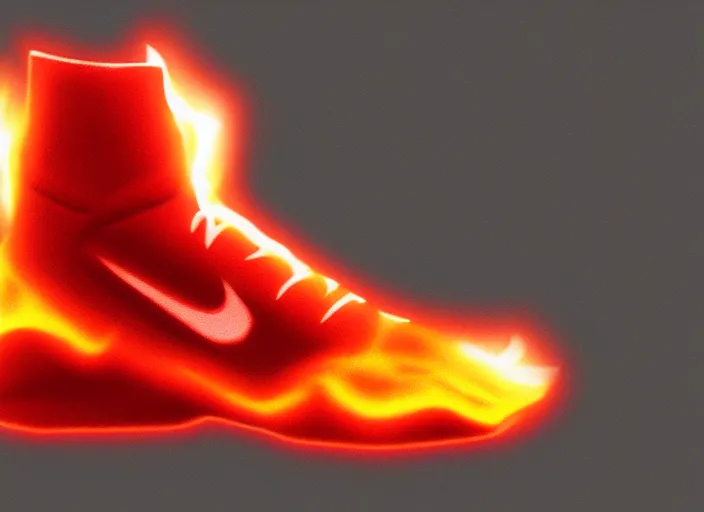 Prompt: basketball sneakers concept of human torch, trending on artstation, smooth, sharp focus