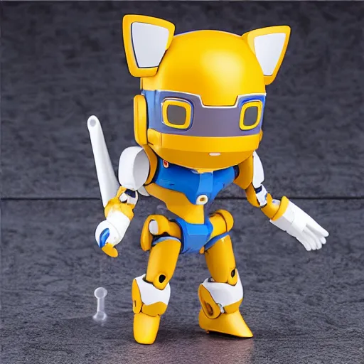 Prompt: high quality portrait flat matte painting of cute robot in the style of nendoroid and Toon gundam , flat anime style, thick painting, medium close-up