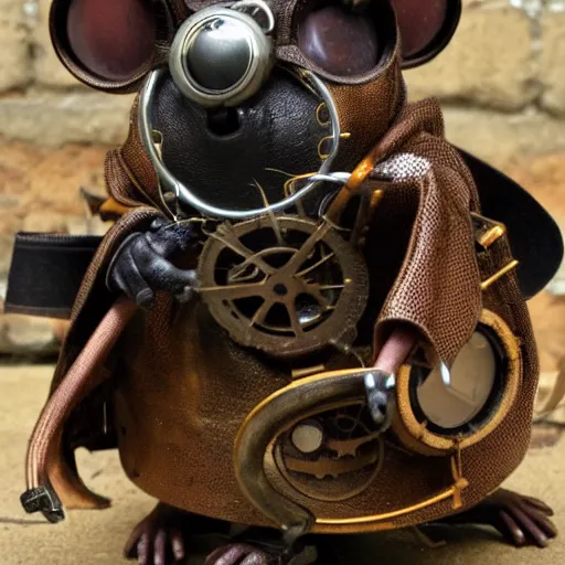 Prompt: a rat with steampunk googles, from Kenshin